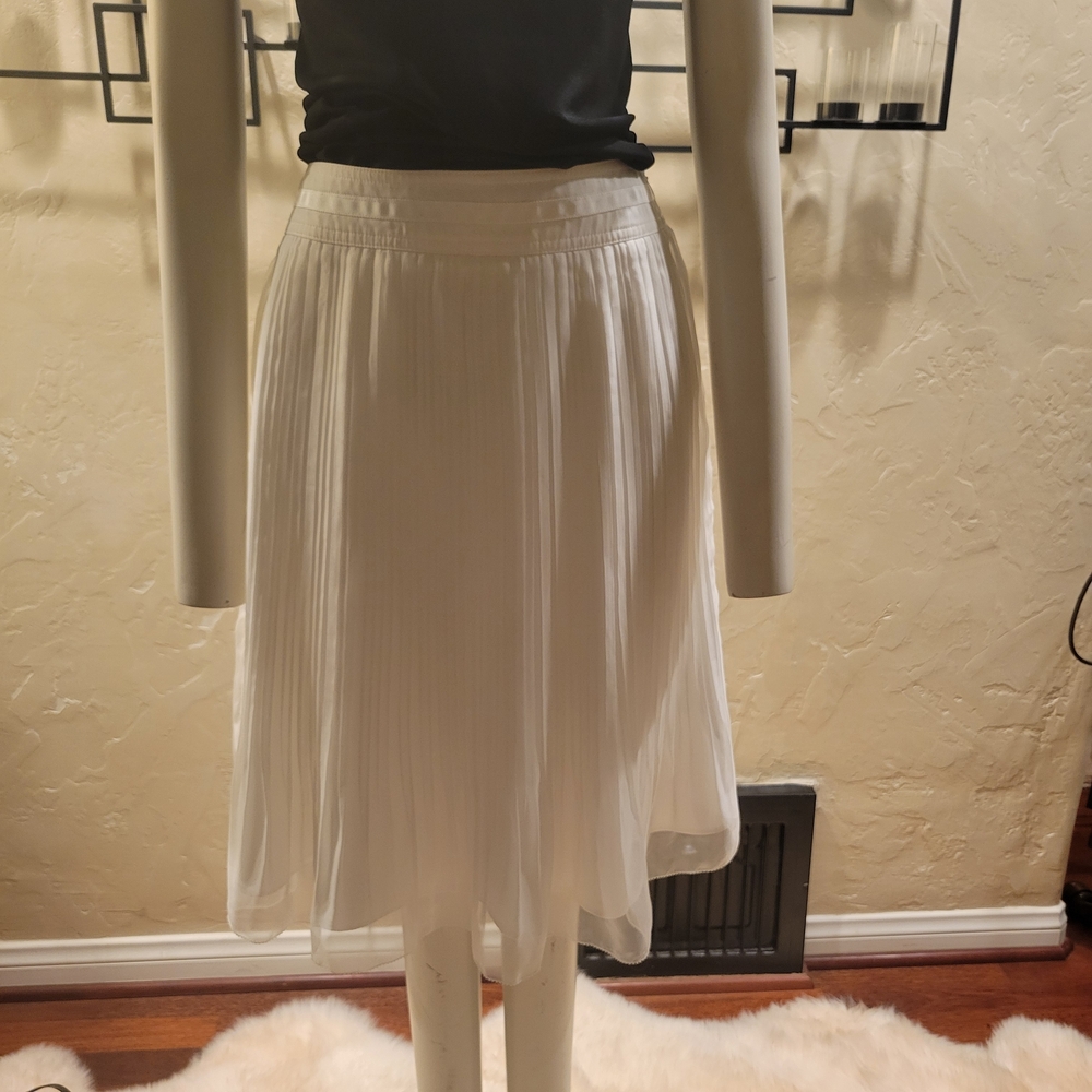 White House Black Market White A-Line Skirt